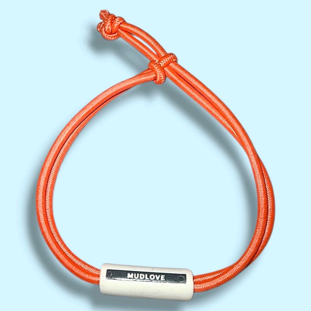 Mudlove Inspirational "Known" Ceramic Bead Orange Cord‎ Bracelet